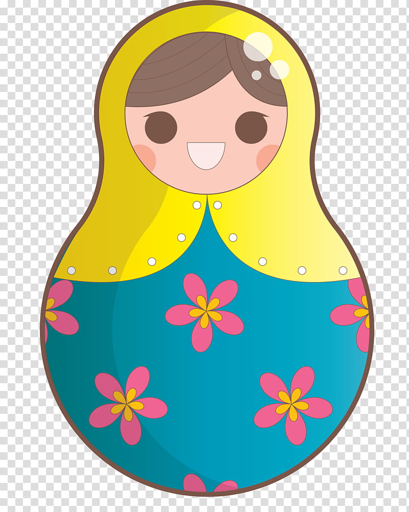 Colorful Russian Doll, Yellow, Infant transparent background PNG clipart