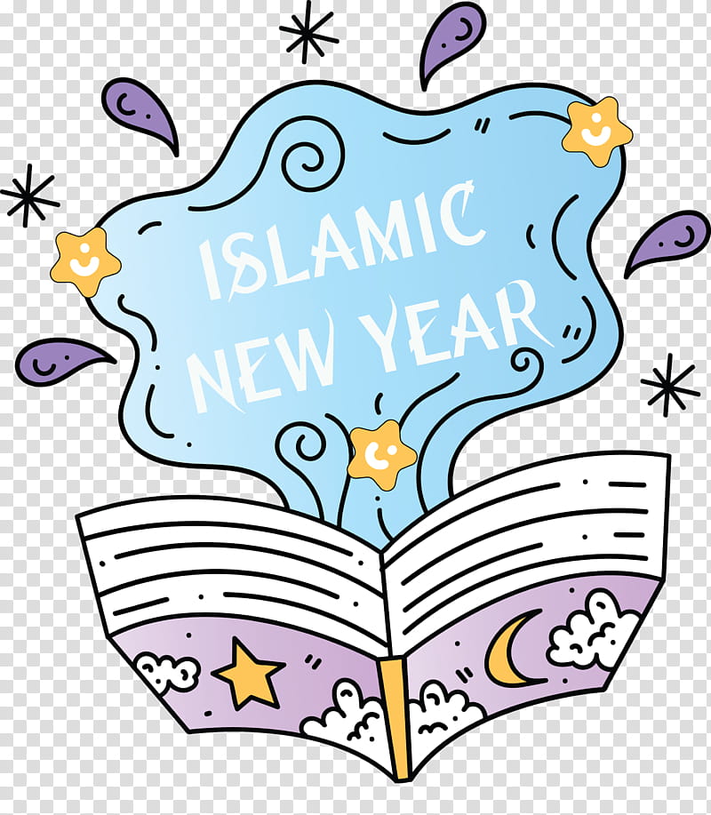 Islamic New Year Arabic New Year Hijri New Year, Muslims, Cartoon, Purple, Line, Area, Behavior, Meter transparent background PNG clipart