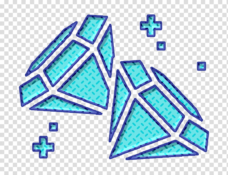 Diamond icon Game Elements icon, Blue, Azure, Line, Electric Blue, Symbol, Logo transparent background PNG clipart