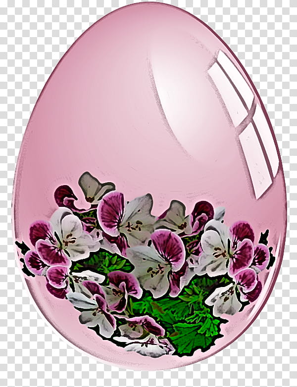 Easter egg, Dishware, Plate, Pink, Plant, Oval, Flower, Easter transparent background PNG clipart