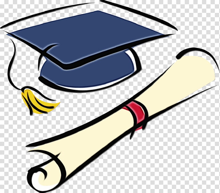 square academic cap graduation ceremony cap hat academic dress, Watercolor, Paint, Wet Ink, Diploma, College transparent background PNG clipart