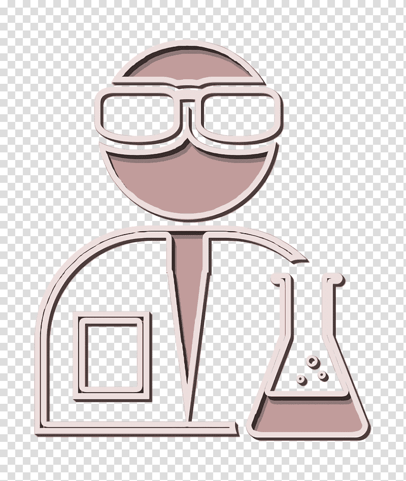 Scientist icon Humans 3 icon Scientist with lab goggles and flask with chemical icon, Clinical Trial, Research, Preclinical Development, Academic Journal, Pilot Experiment, Clinical Trials transparent background PNG clipart