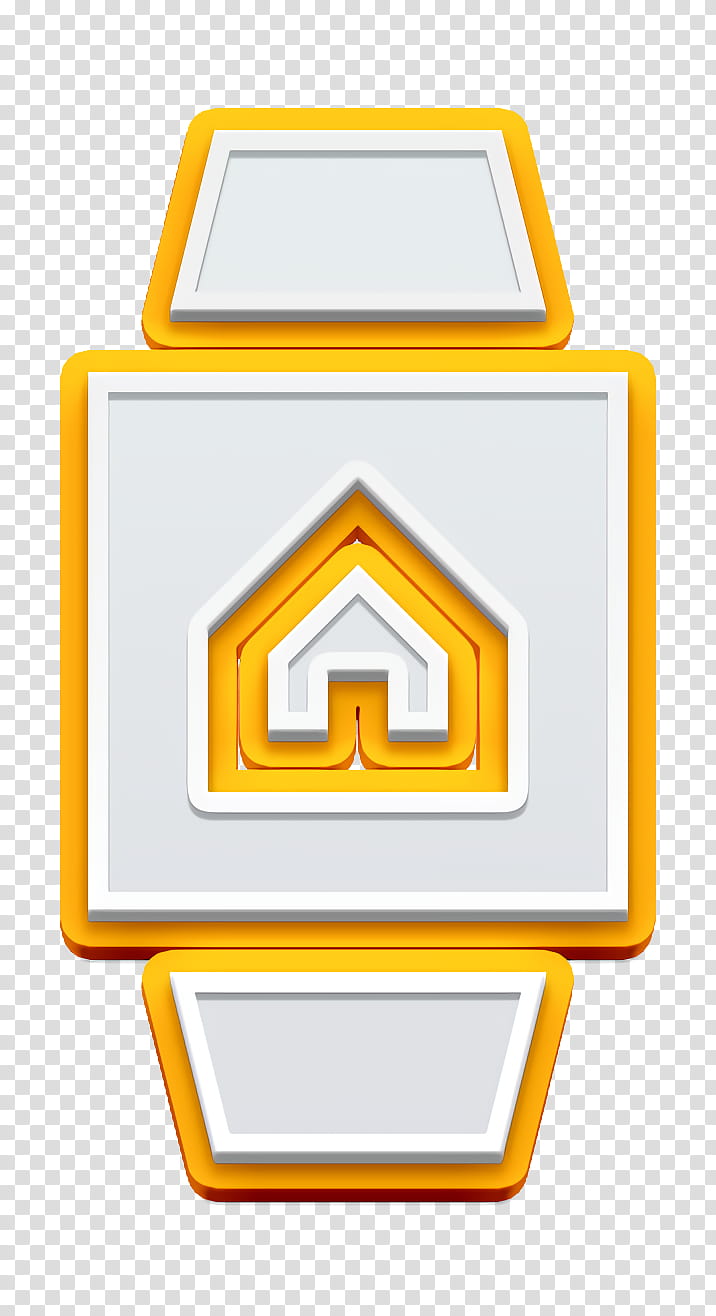 Responsive Design icon Smart house icon Smartwatch icon, Logo, Symbol, Yellow, Line, Meter, Geometry, Mathematics transparent background PNG clipart