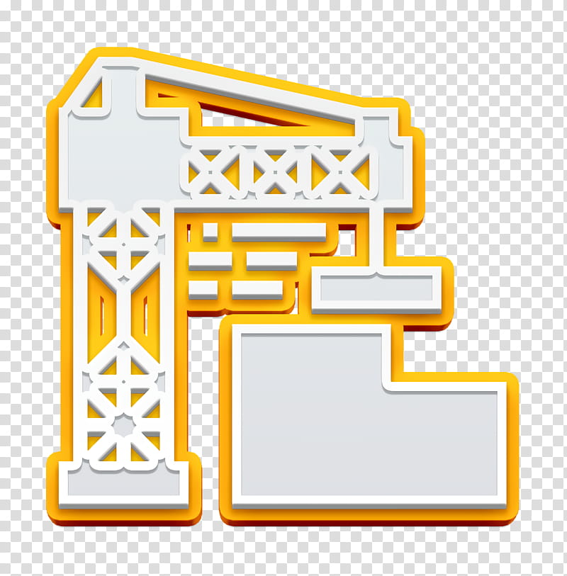 Crane icon Construction Worker icon, Logo, Angle, Line, Yellow, Meter transparent background PNG clipart