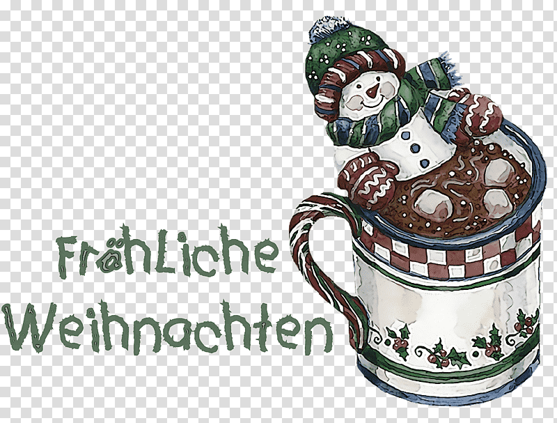 Frohliche Weihnachten Merry Christmas, Hot Chocolate, Chicken, Mug, Morning Pumpkin Mug, Coffee Cup, Black Rice transparent background PNG clipart