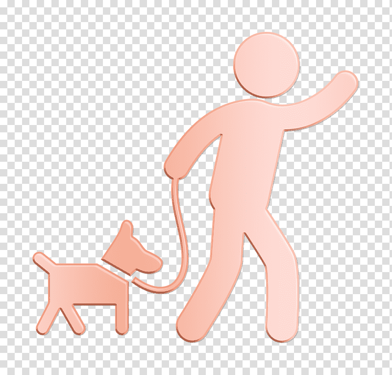 Walk icon Man carrying a dog with a belt to walk icon Dogs icon, Animals Icon, Dog Walking, Cat, Pet Sitting, Dog Training, Veterinarian transparent background PNG clipart
