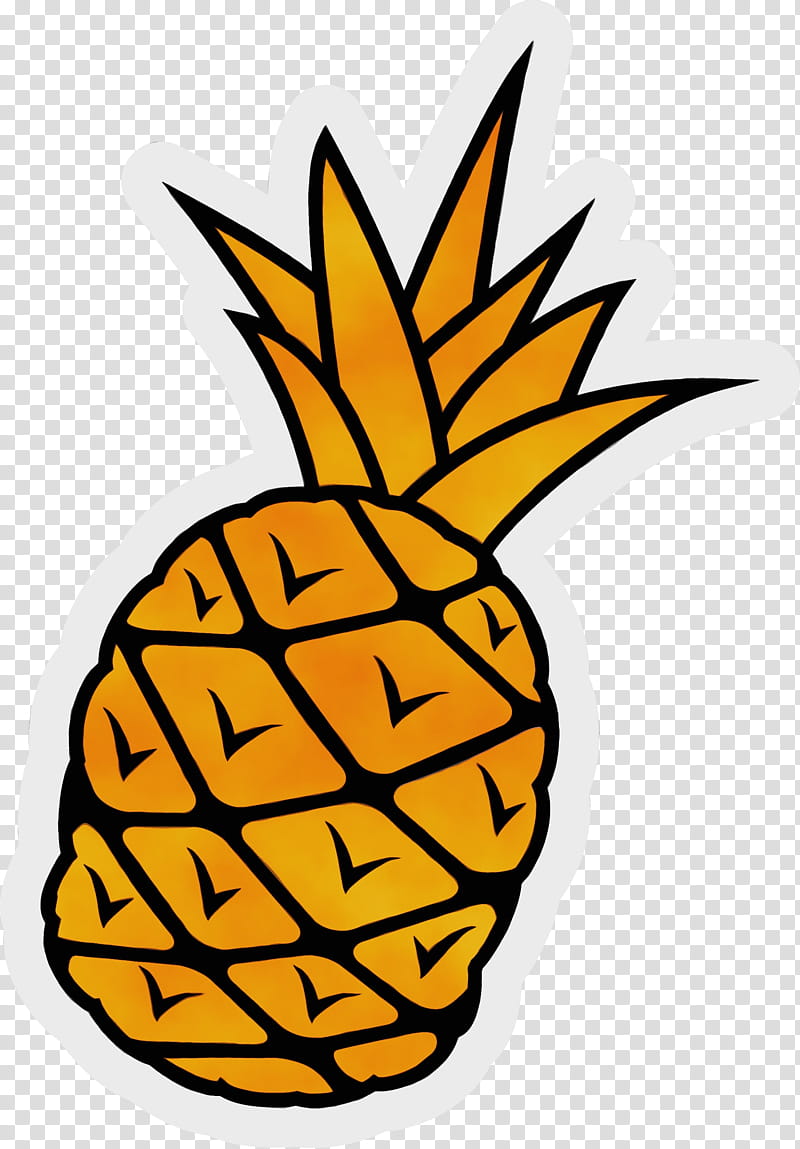 Pineapple, Summer Pop Sticker, Watercolor, Paint, Wet Ink, Leaf, Commodity, Orange Sa transparent background PNG clipart