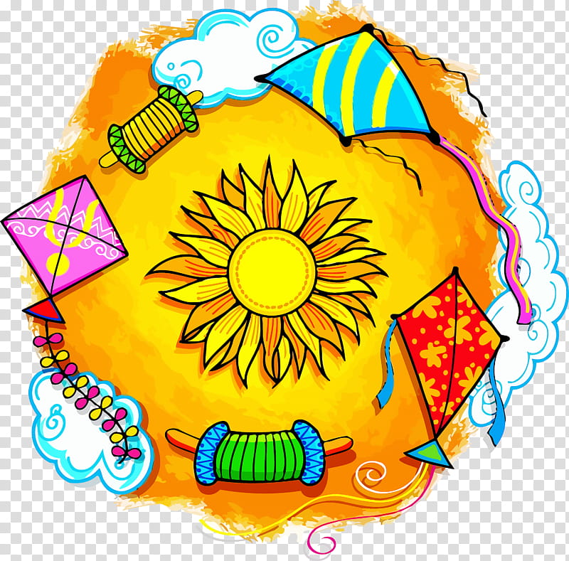 Makar Sankranti Magha Mela, Maghi, Bhogi, Yellow, Orange, Circle transparent background PNG clipart