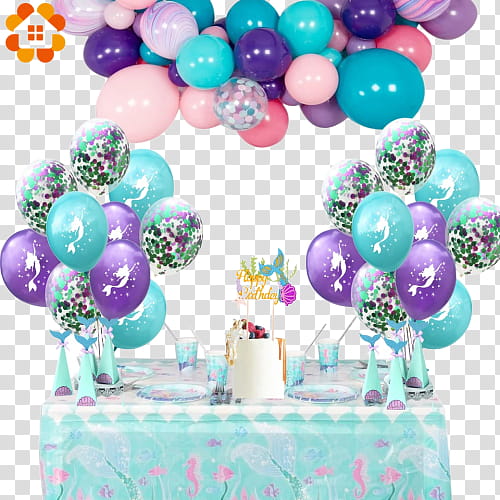 Baby shower, Balloon, Birthday
, Party, Confetti, Mermaid, Party Decoration, Wedding transparent background PNG clipart