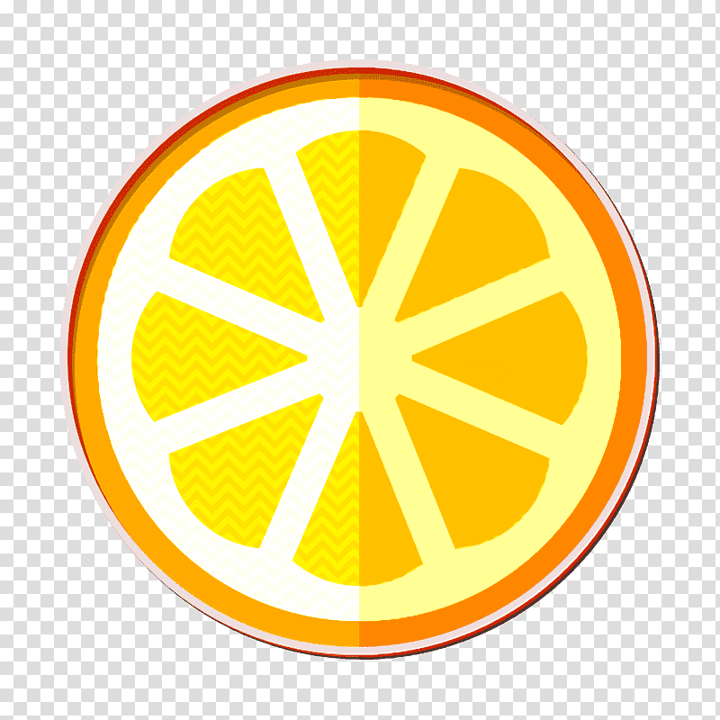 Orange slice icon Lemon icon Tropical icon, Circle, Fruit, Disk, Shape, Plane, Color transparent background PNG clipart