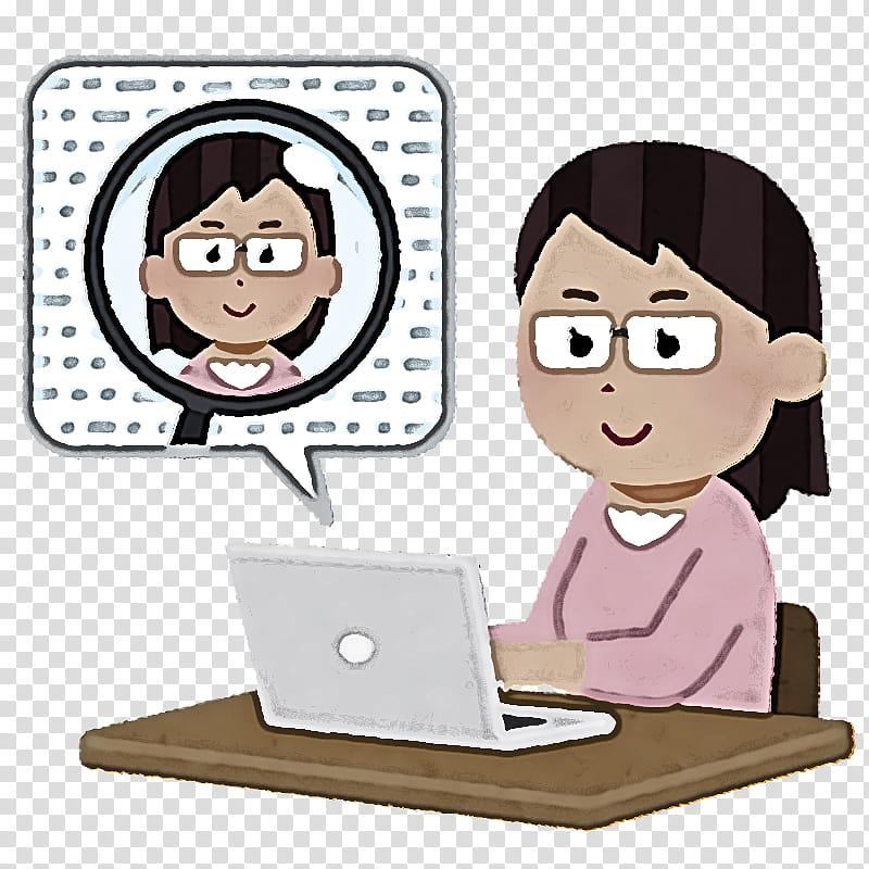 computer search woman, Cartoon, Technology, Job transparent background PNG clipart