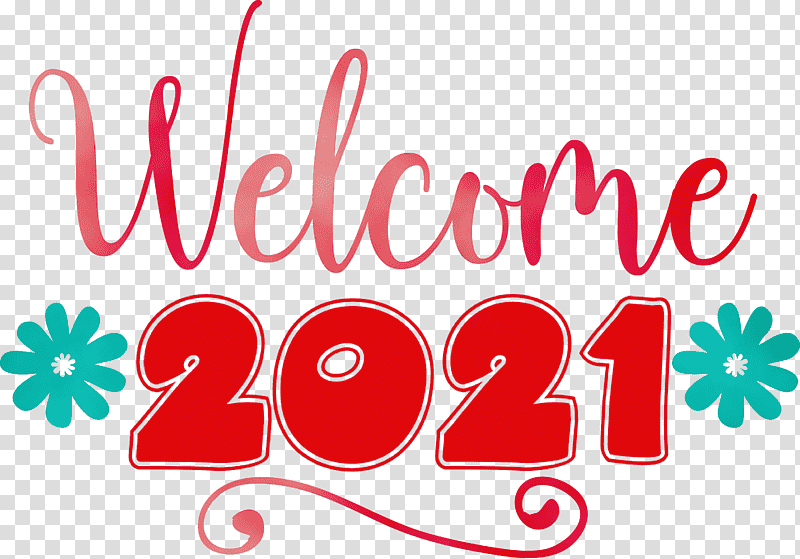 logo petal flower meter line, Welcome 2021 Year, 2021 New Year, Year 2021 Is Coming, Watercolor, Paint, Wet Ink transparent background PNG clipart