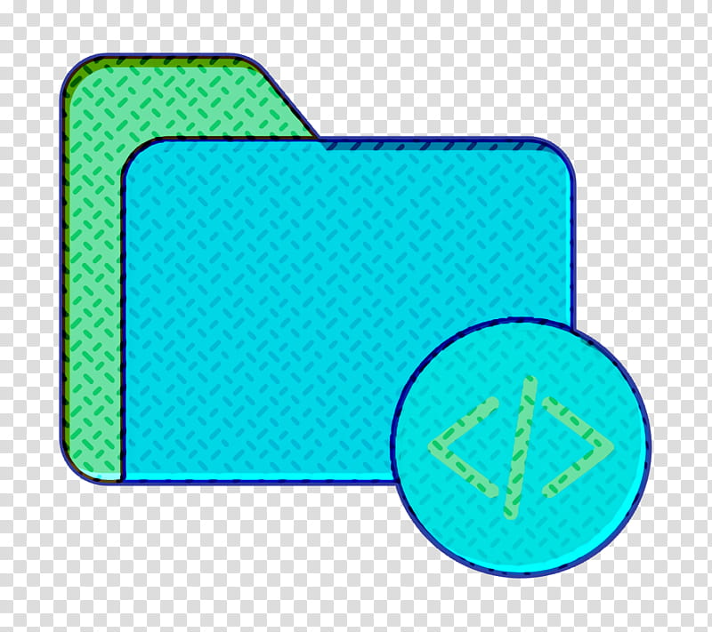 Coding icon, Aqua, Turquoise, Line, Rectangle transparent background PNG clipart