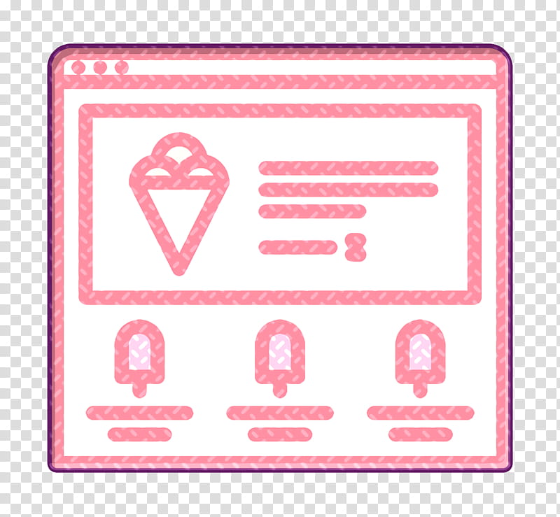 Seo and web icon Ice Cream icon Ice cream icon, Pink, Text, Rectangle transparent background PNG clipart