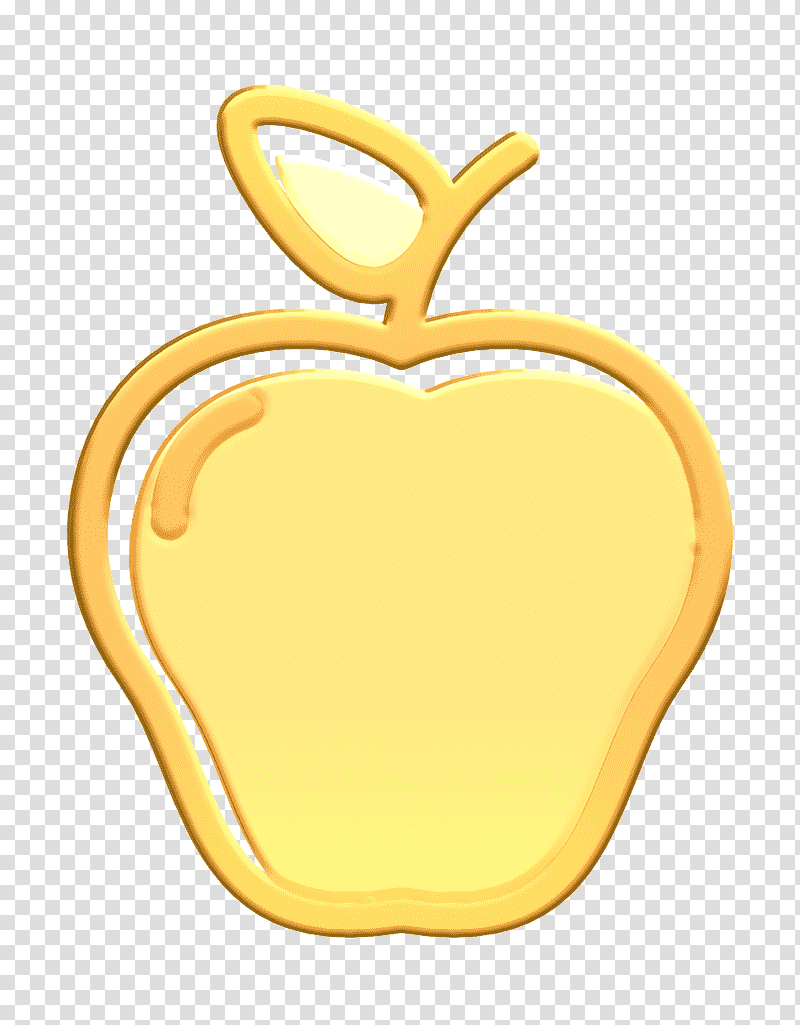 Apple icon Fruit icon Linear Color Food Set icon, Food Icon, Gold, Yellow, Heart, M095, Science transparent background PNG clipart