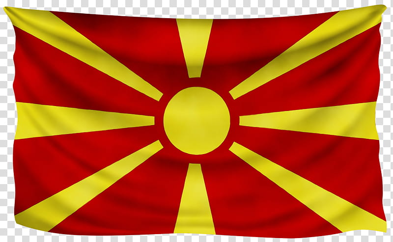 Flag, North Macedonia, Flag Of North Macedonia, Tshirt, National Flag, Red, Yellow, Textile transparent background PNG clipart