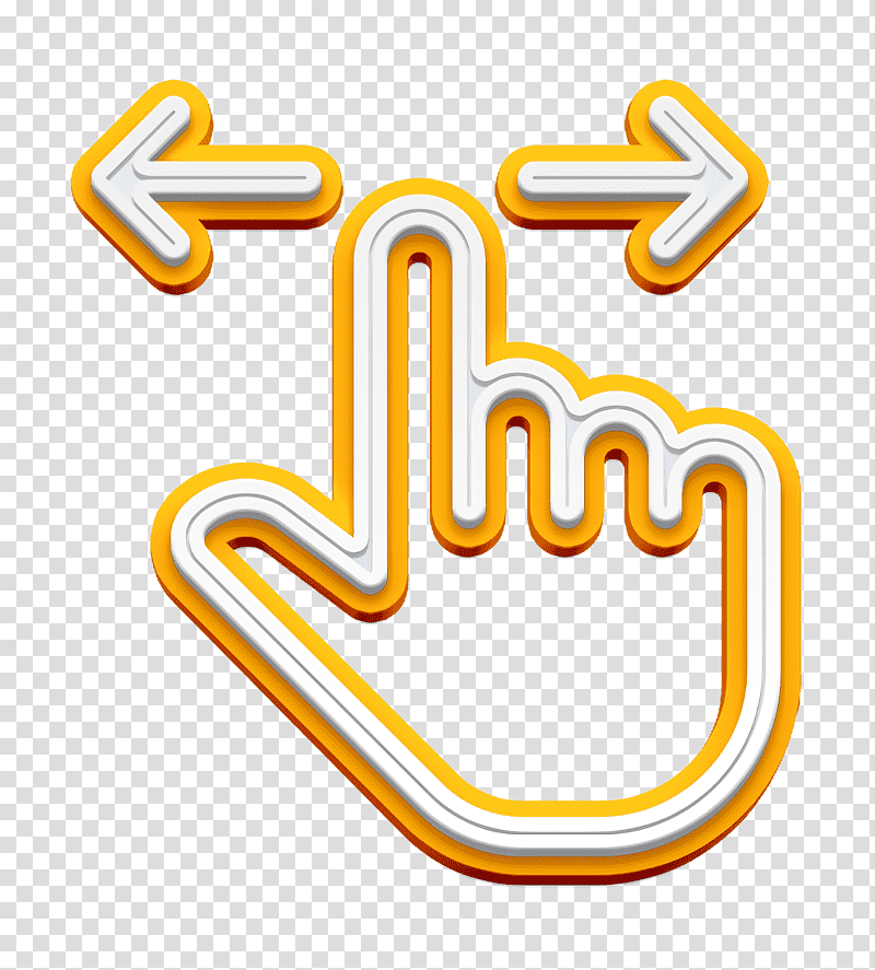 Touch gestures icon Swipe icon, Logo, Yellow, Symbol, Line, Text, Geometry transparent background PNG clipart