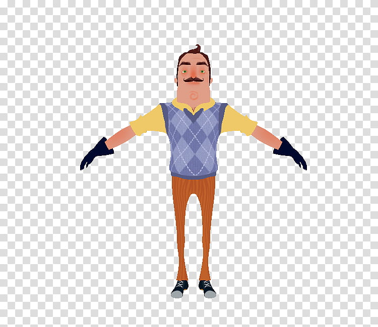 Hello Neighbor Animation, Video Games, Costume, Computer, Finger, Personal Computer, Model, Character transparent background PNG clipart