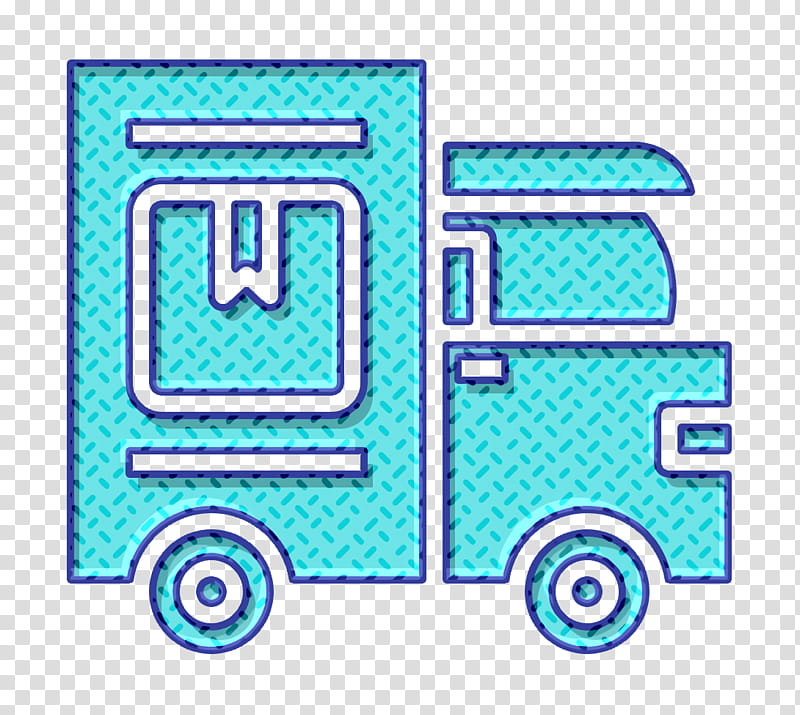 Shipping and delivery icon Truck icon Shipping icon, Transport, Line, Turquoise, Vehicle transparent background PNG clipart