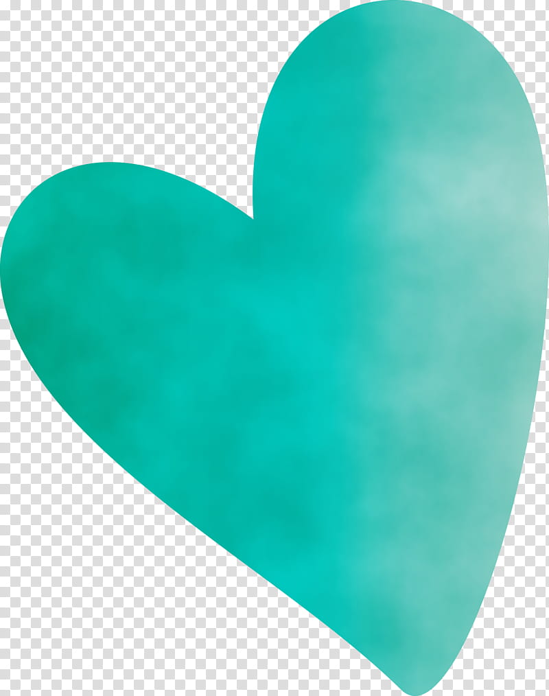 green turquoise heart m-095 m-095, Watercolor, Paint, Wet Ink, M095 transparent background PNG clipart