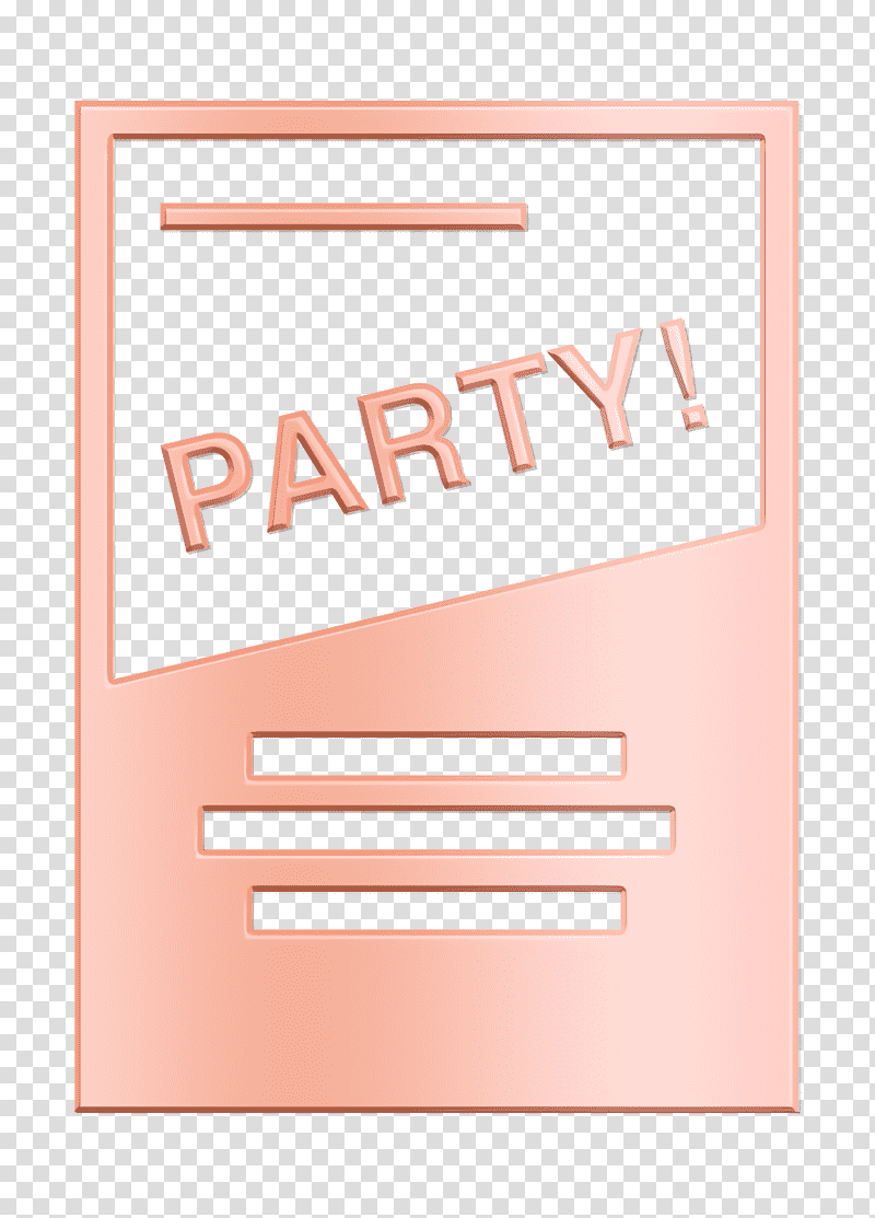 Stationery icon icon Party flyer icon, Logo, Paper, Meter, Line, Number, Orange Sa transparent background PNG clipart