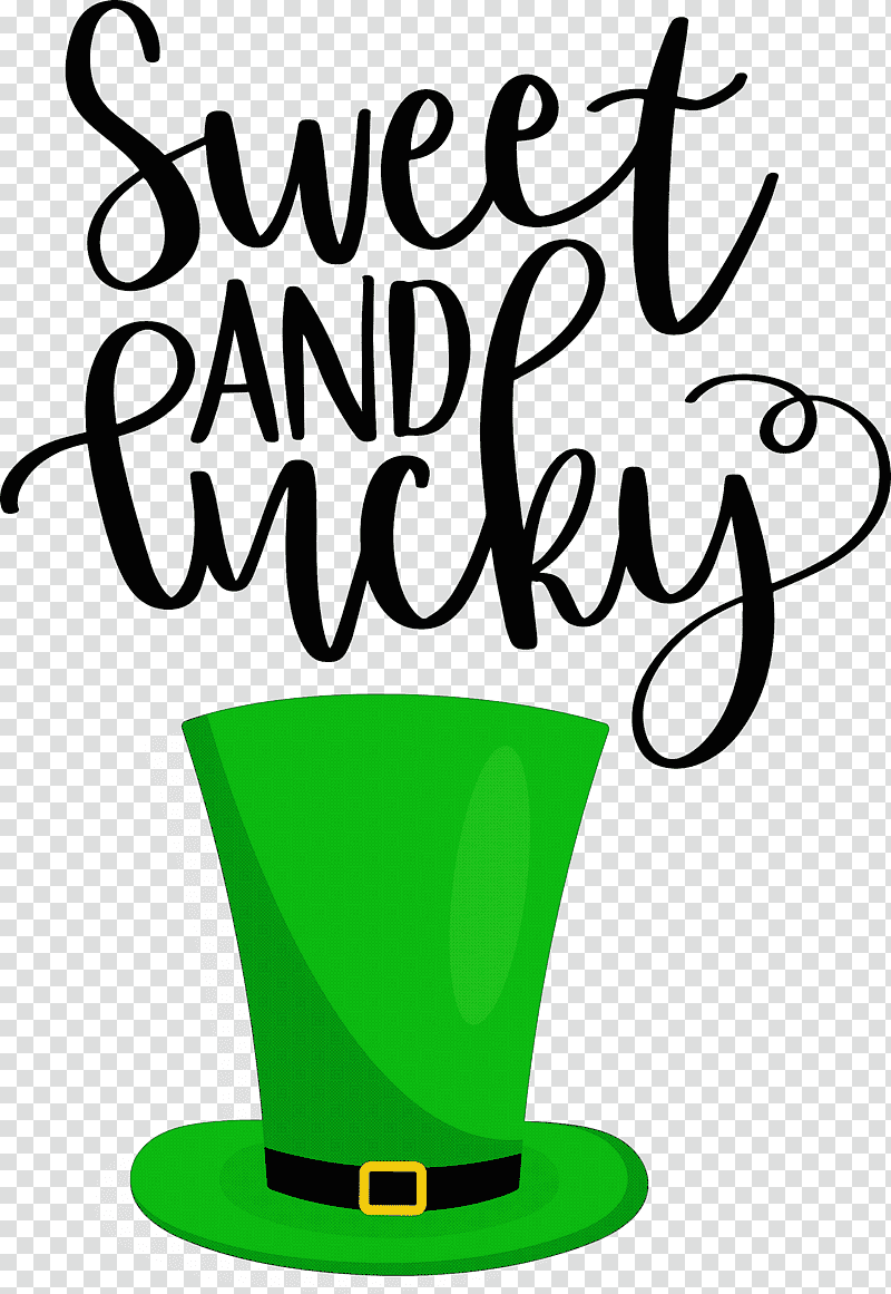 Sweet And Lucky St Patricks Day, Coffee Cup, Logo, Hay Flowerpot With Saucer, Green, Plants, Tree transparent background PNG clipart