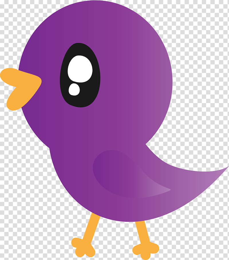 violet purple cartoon beak bird, Cute Bird, Cartoon Bird, Animation transparent background PNG clipart