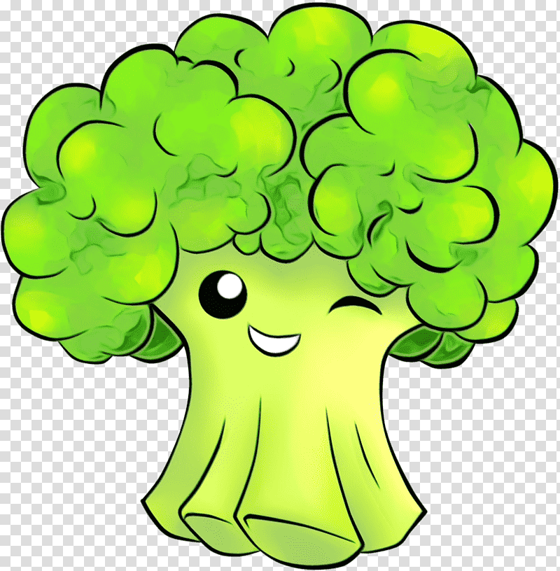 broccoli vegetable drawing cartoon leaf vegetable, Watercolor, Paint, Wet Ink, Broccoli Slaw transparent background PNG clipart