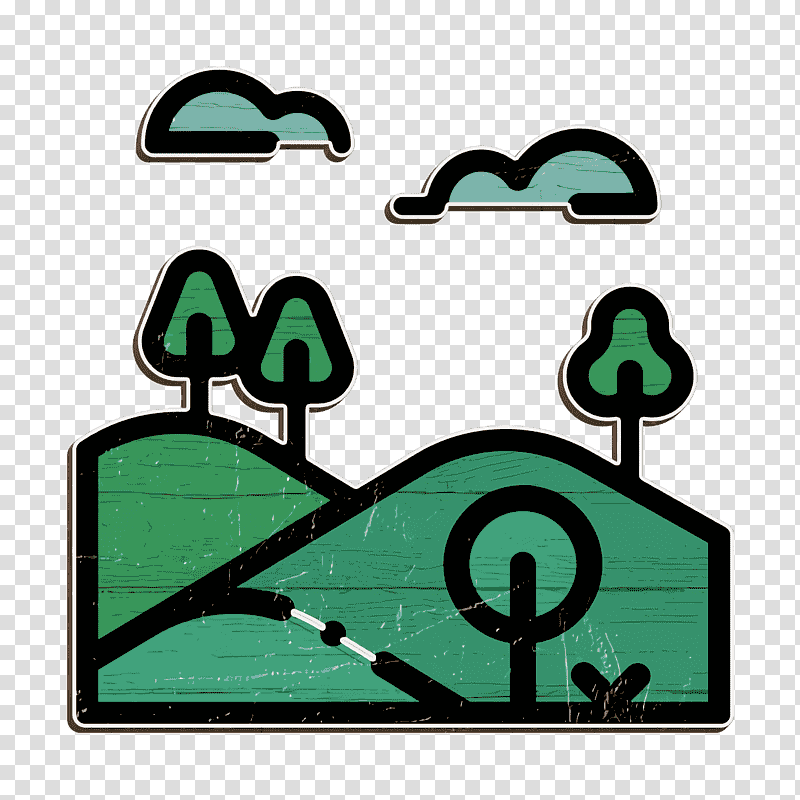 Mountain icon Hill icon Landscapes icon, Green, Teal, Line, Meter, Geometry, Mathematics transparent background PNG clipart