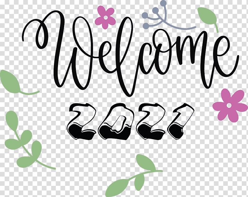 2021 Welcome Welcome 2021 New Year 2021 Happy New Year, Flower, Logo, Petal, Meter, Leaf, Line transparent background PNG clipart