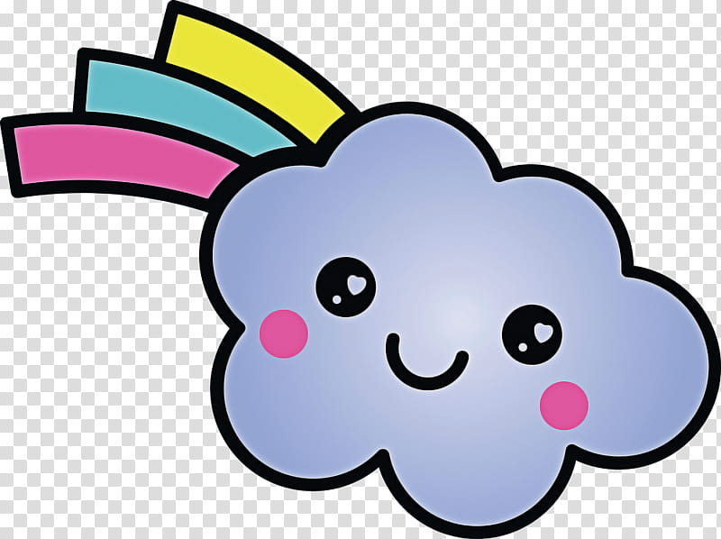 cartoon pink nose snout line, Cute Cloud, Cartoon Cloud, Sticker, Smile, Rabbit, Ear transparent background PNG clipart