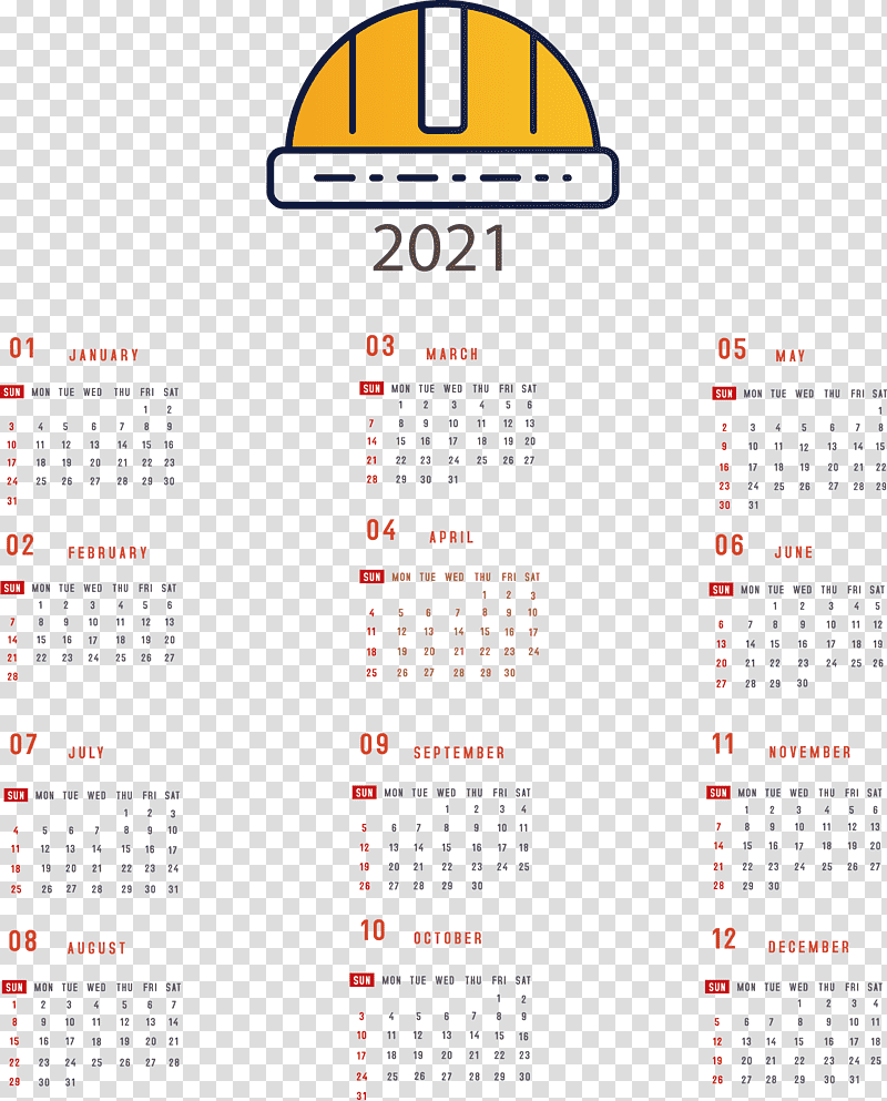 Printable 2021 Yearly Calendar 2021 Yearly Calendar, Calendar System, Calendar Year, Gregorian Calendar, Meter, Template, Annual Calendar transparent background PNG clipart