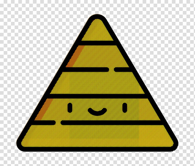 Egypt icon Pyramid icon, Yellow, Cone, Triangle, Sign, Line, Traffic Sign, Signage transparent background PNG clipart