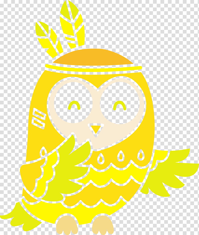 line art meter leaf flower tree, Cartoon Owl, Cute Owl, Owl , Watercolor, Paint, Wet Ink, Yellow transparent background PNG clipart