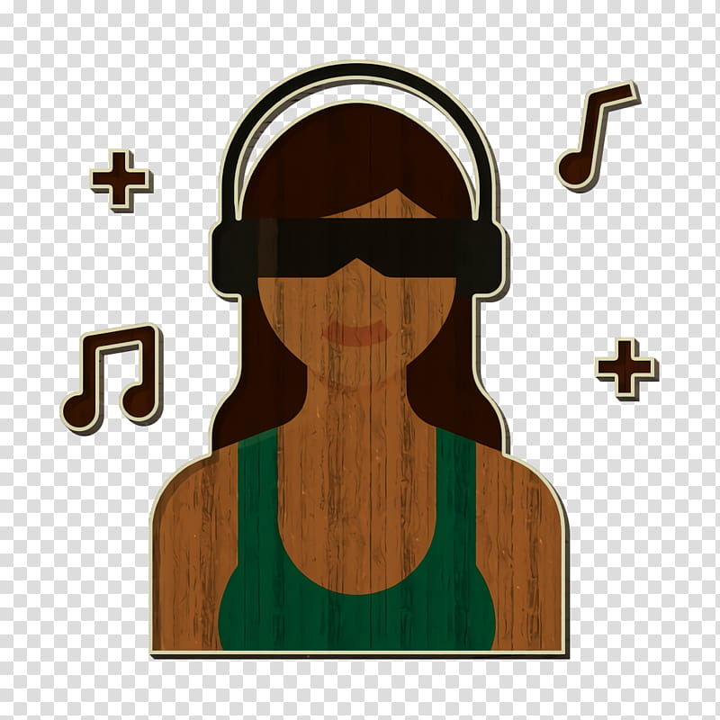 Professions and jobs icon DJ icon Occupation Woman icon, Eyewear, Glasses, Games, Recreation, Symbol, Tshirt transparent background PNG clipart