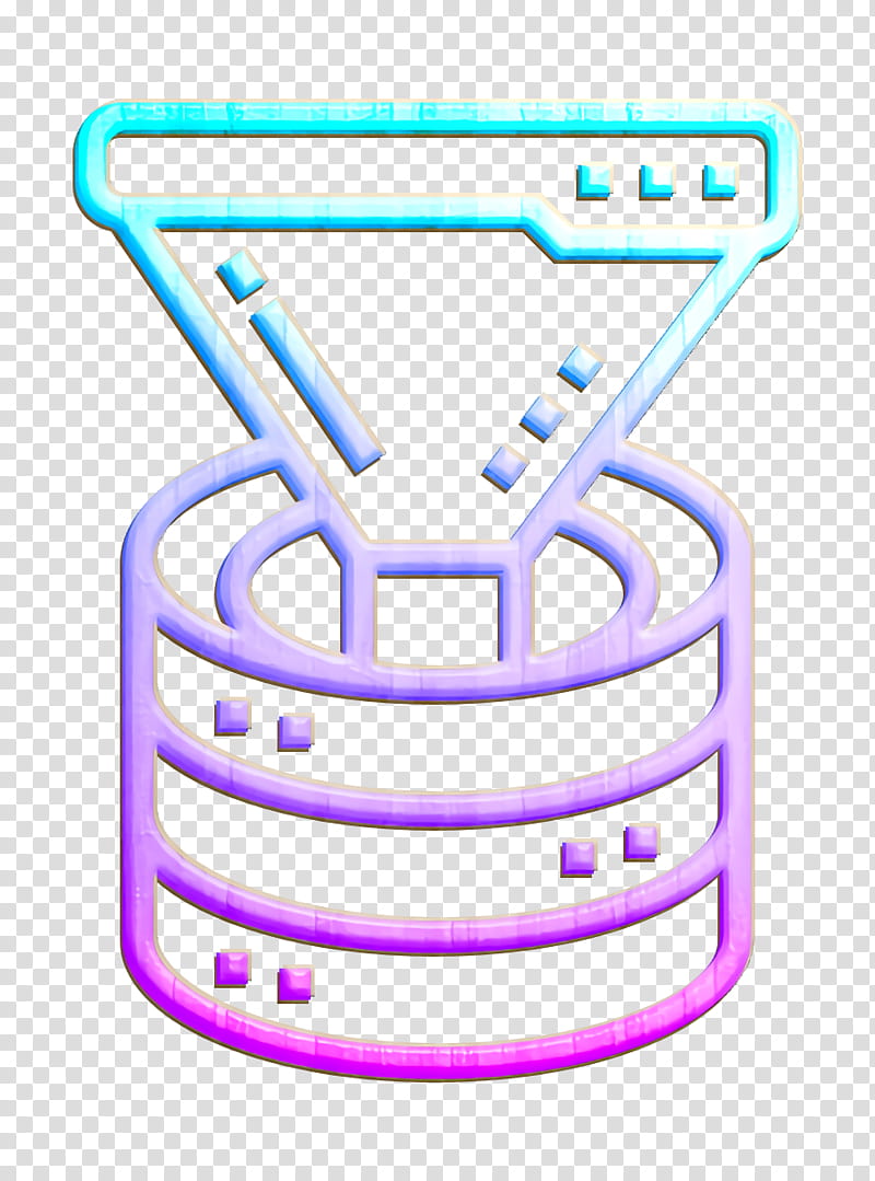 Database Management icon Filter icon Funnel icon, Material, Threedimensional Space, Wood, Marketing transparent background PNG clipart