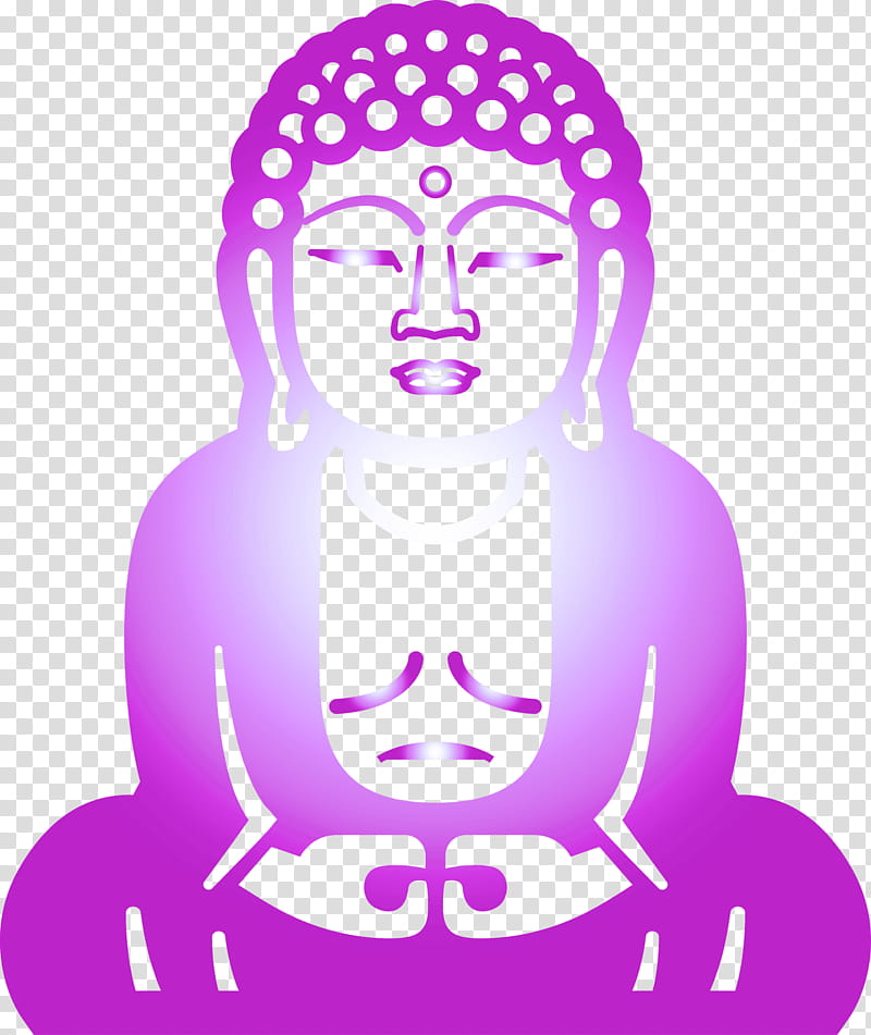 Buddha, Purple, Head, Violet, Pink, Meditation, Magenta transparent background PNG clipart