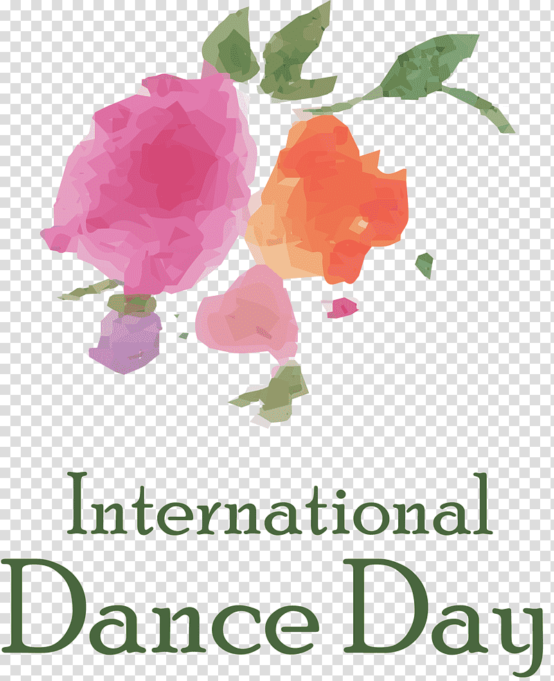 International Dance Day Dance Day, Watercolor Painting, Floral Design, Cut Flowers, Pink, Rose Family, Sign Semiotics transparent background PNG clipart