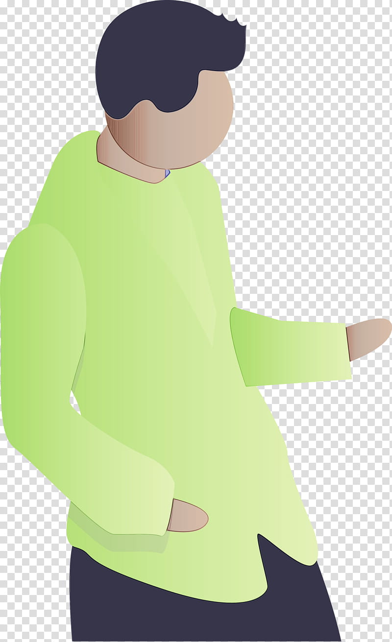 green sleeve standing shoulder, Abstract Man, Cartoon Man, Watercolor, Paint, Wet Ink, Arm, Outerwear transparent background PNG clipart
