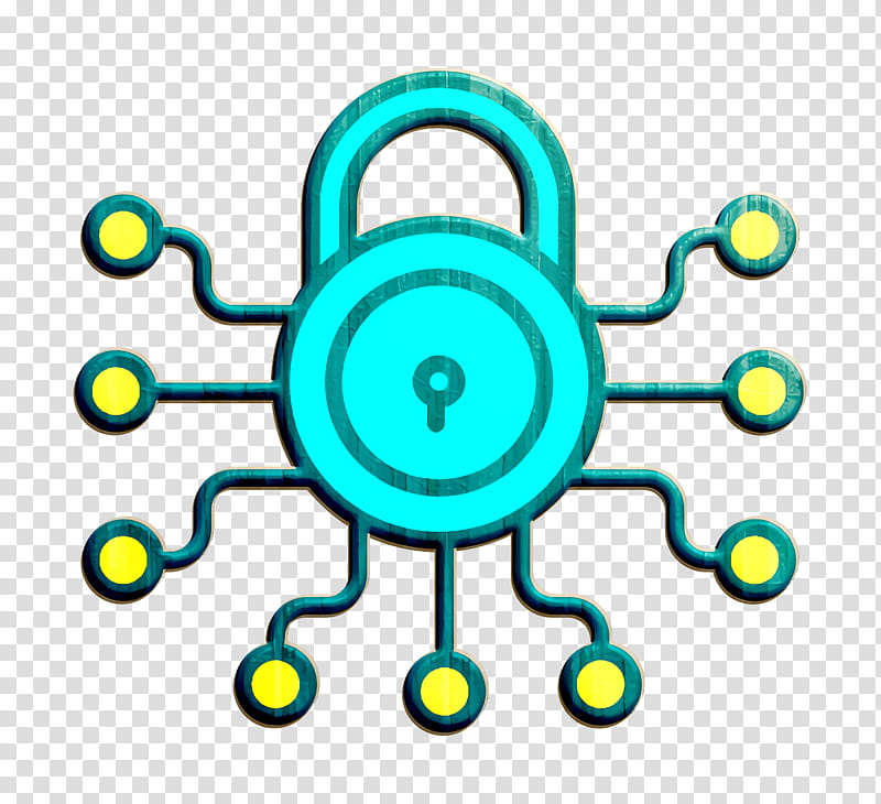 Cyber icon Encrypt icon Secure icon, Green, Line, Turquoise, Aqua, Circle, Symmetry transparent background PNG clipart