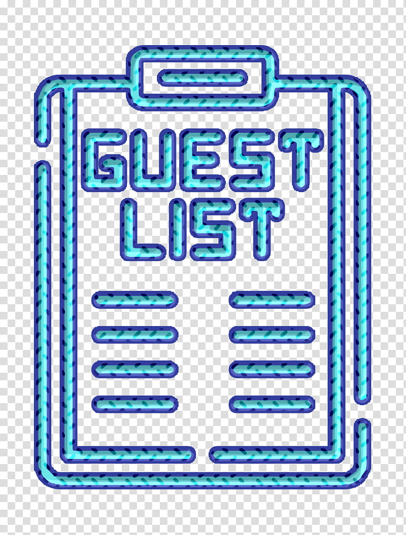 Guest list icon Guest icon Night Party icon, Telephony, Meter, Ronald Reagan, Line, High School, Area, School transparent background PNG clipart