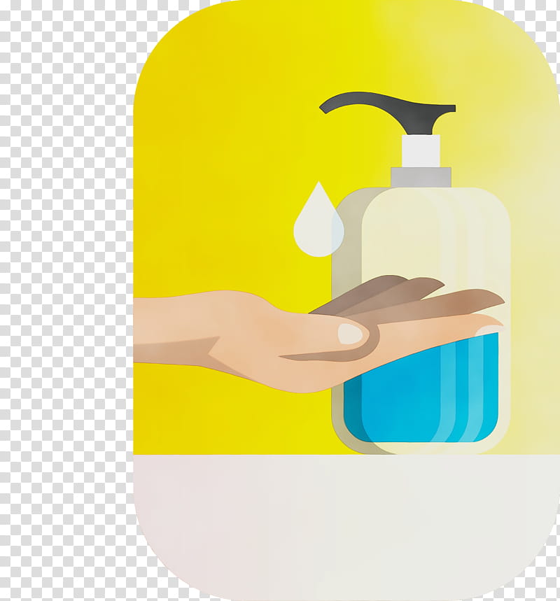 yellow font, Hand Washing, Hand Sanitizer, Wash Your Hands, Watercolor, Paint, Wet Ink transparent background PNG clipart