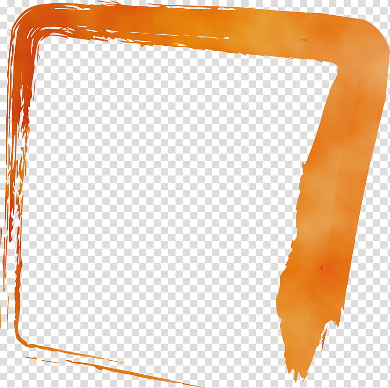 Orange, BRUSH FRAME, Watercolor Frame, Paint, Wet Ink, Rectangle transparent background PNG clipart