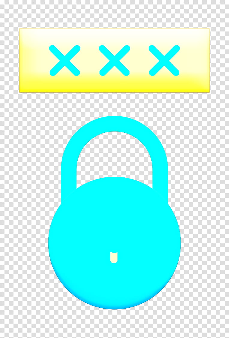 Cyber icon Password icon Login icon, Weights, Green, Turquoise, Exercise Equipment, Sports Equipment, Kettlebell, Circle transparent background PNG clipart