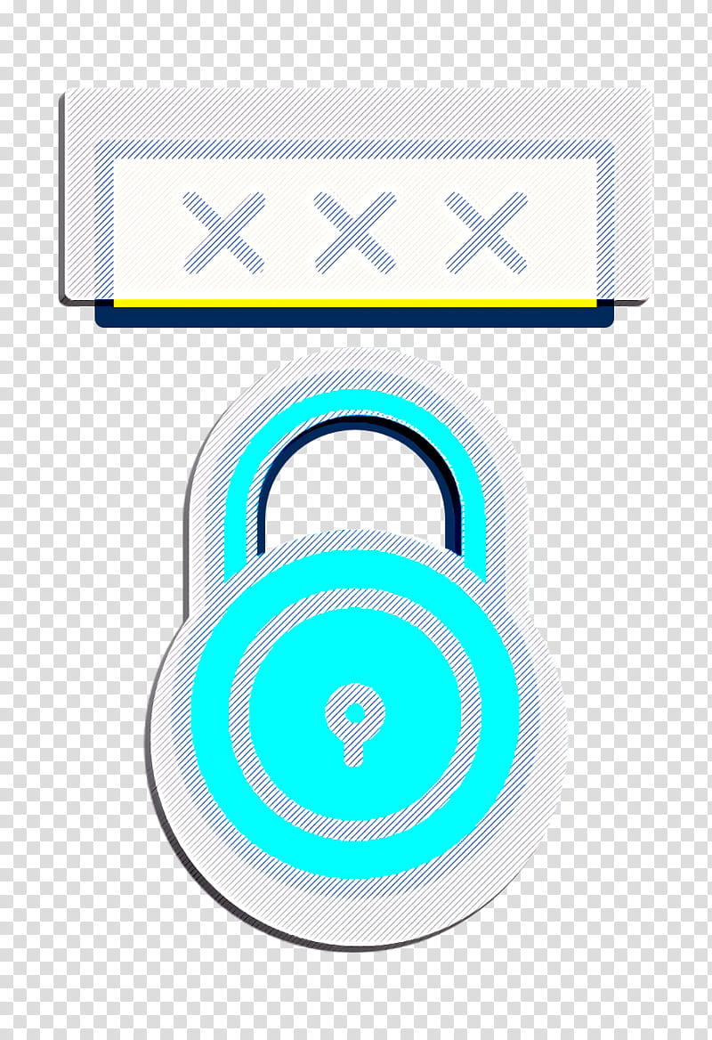 Cyber icon Password icon Login icon, Turquoise, Circle, Lock, Padlock transparent background PNG clipart