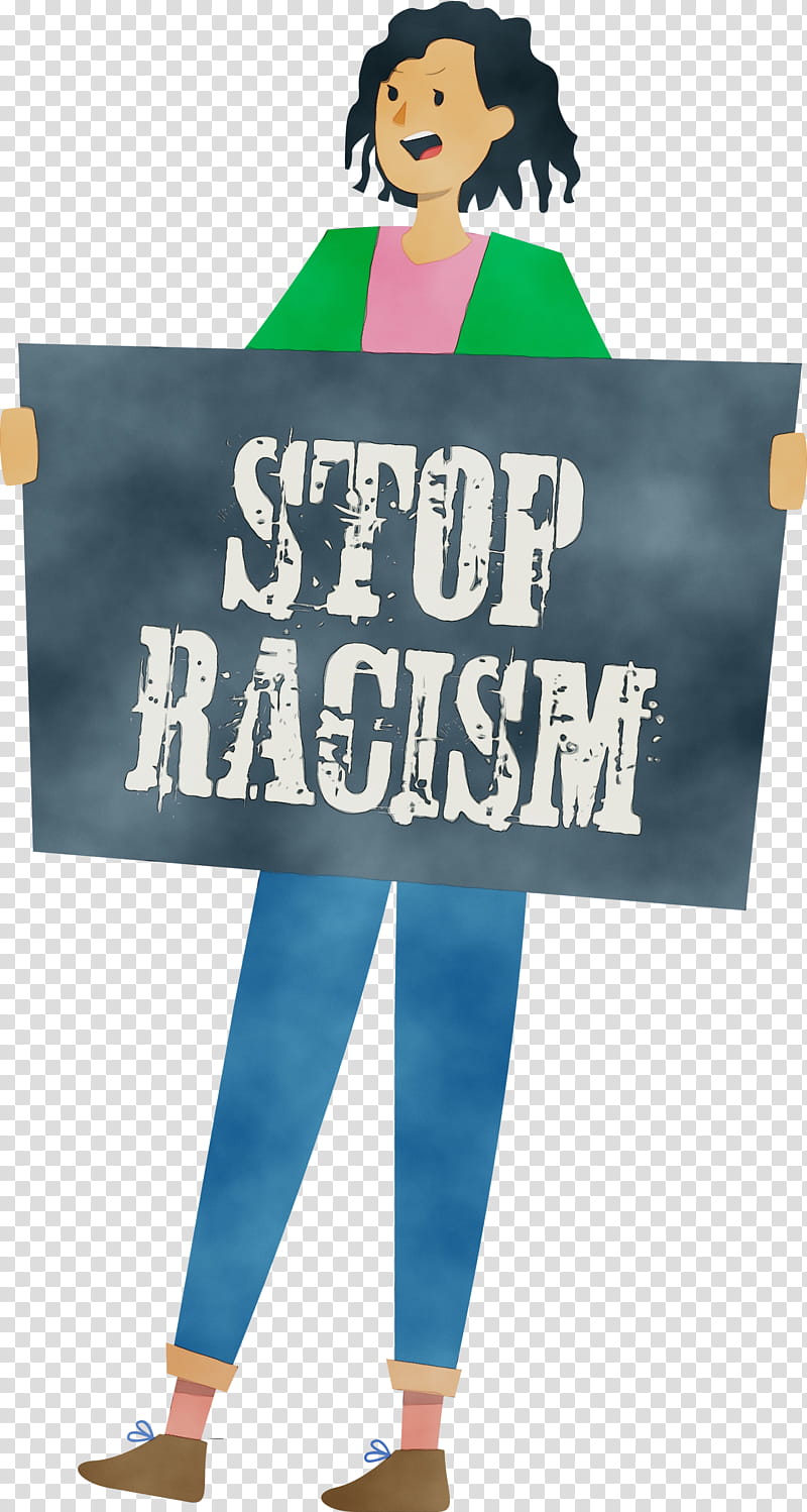 poster joint cartoon banner meter, Stop Racism, Watercolor, Paint, Wet Ink, Behavior, Human, Biology transparent background PNG clipart