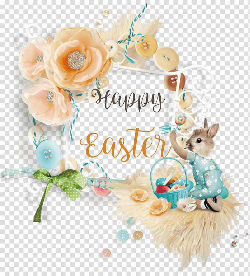 Happy Easter Day Easter Day Blessing easter bunny, Cute Easter, Easter Egg, Holiday, Rabbit, Scrapbooking, European Hare transparent background PNG clipart