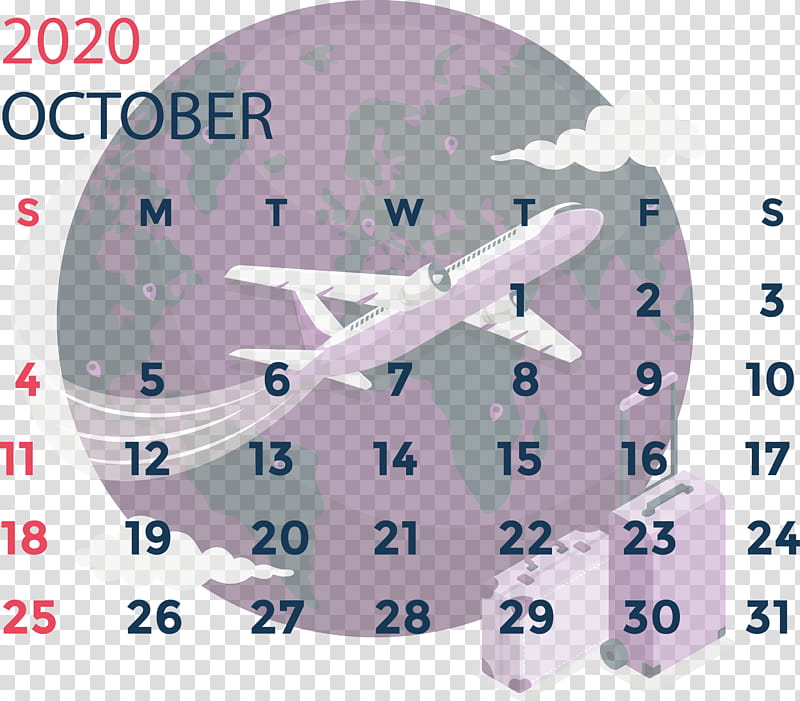 October 2020 Calendar October 2020 Printable Calendar, Flight, Air Travel, Text, Style Stories, Meter, Geometric Shape, Clock transparent background PNG clipart