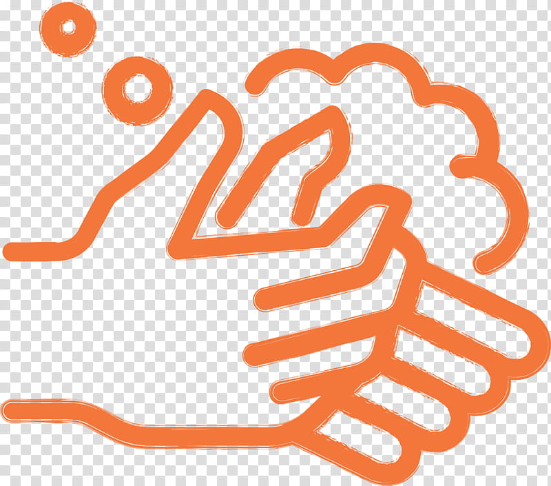 Corona Virus Disease Washing Hand Cleaning Hand, Orange, Line transparent background PNG clipart