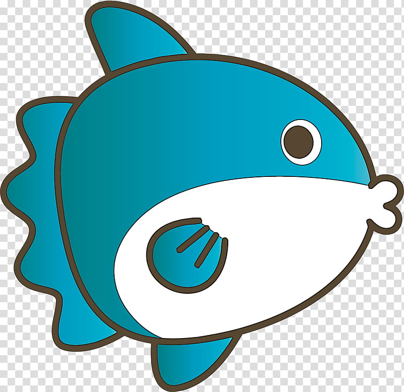 turquoise fish fish, Baby Sunfish, Cartoon Sunfish transparent background PNG clipart